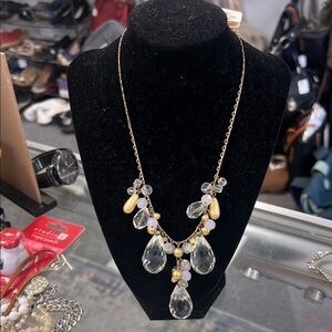 Accessorize Gold and Clear Teardrop Necklace